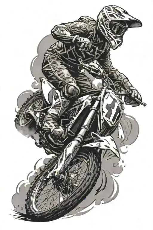 Dirt bike and basketball tattoo design idea