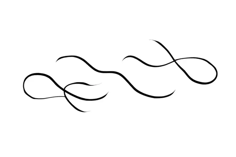 minimalistic wave straight line  tattoo design idea