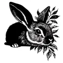 black rabbit tattoo design idea