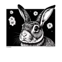 black rabbit tattoo design idea