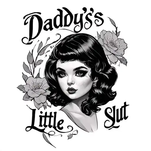 Daddys Little Slut tattoo design idea