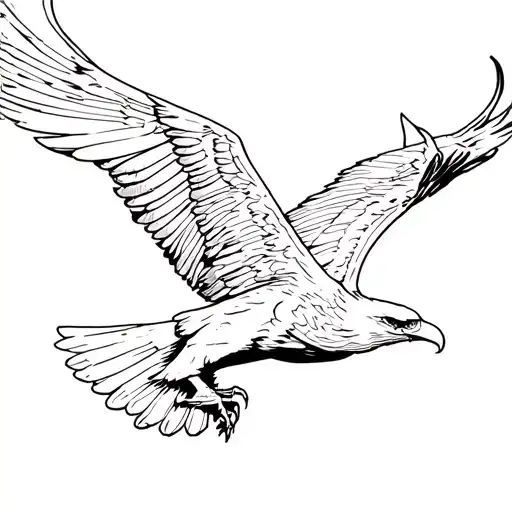 simple eagle soaring tattoo design idea