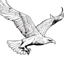 simple eagle soaring tattoo design idea