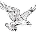 simple eagle soaring tattoo design idea