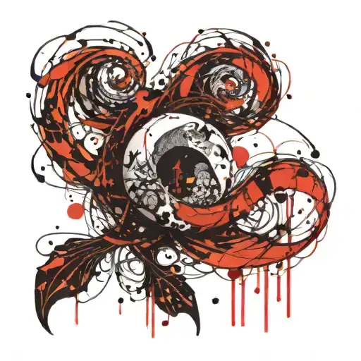 Neptune, sign pisces, water element symbol tattoo design idea