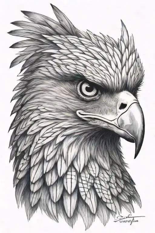 philippine eagle head tattoo design idea