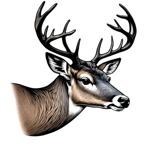 deer head decal featuring tattoo design idea