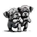 Two poops chasing a butt tattoo design idea