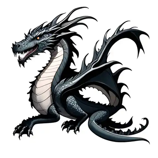 fantasy dragon tattoo design idea