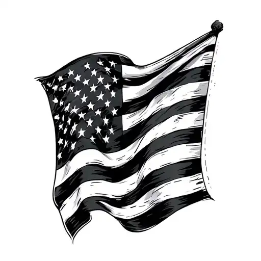 Weathered Flag tattoo design idea