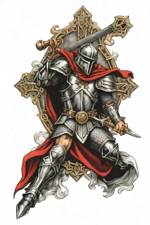 Armor of God, Christian Cross, War, Heaven tattoo design idea