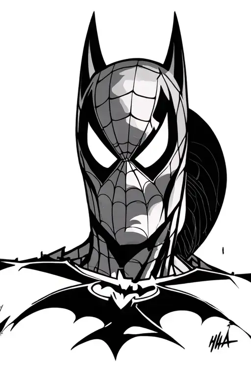 Batman spiderman logo tattoo design idea