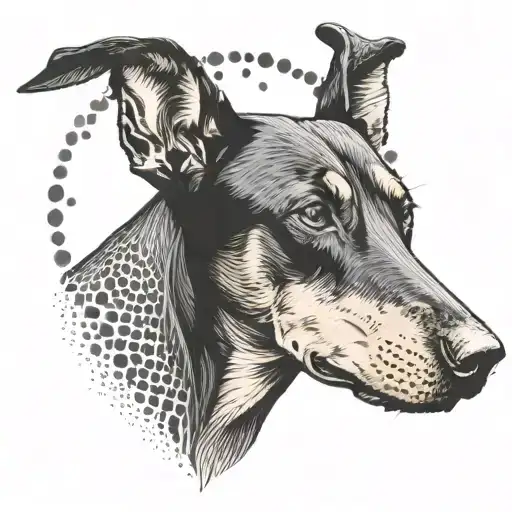 dog doberman dog tattoo design idea