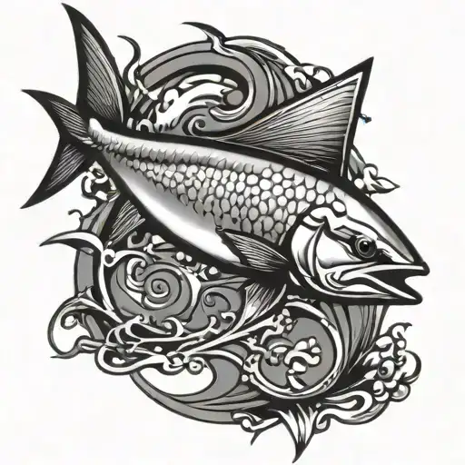 graffiti marlin fish tattoo design idea