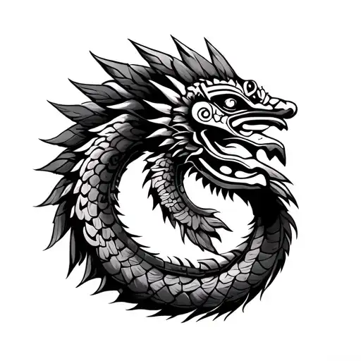 aztec god quetzalcoatl tattoo design idea