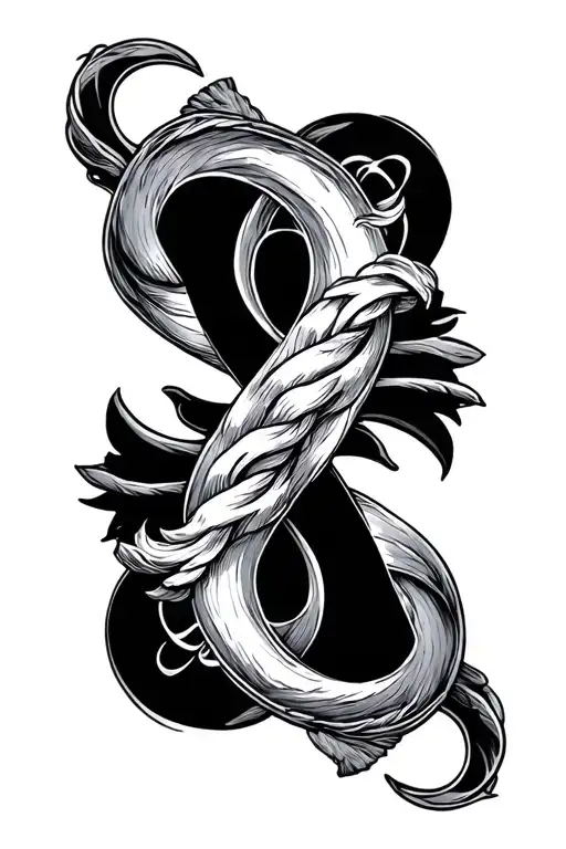Gemini and Aquarius sign intertwined tattoo design idea