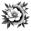 blooming caragana, like karma circle shape tattoo design idea