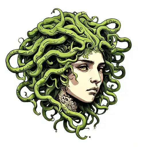 Medusa head tattoo design idea