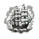 clipper ship tattoo design idea