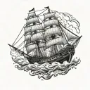 clipper ship tattoo design idea