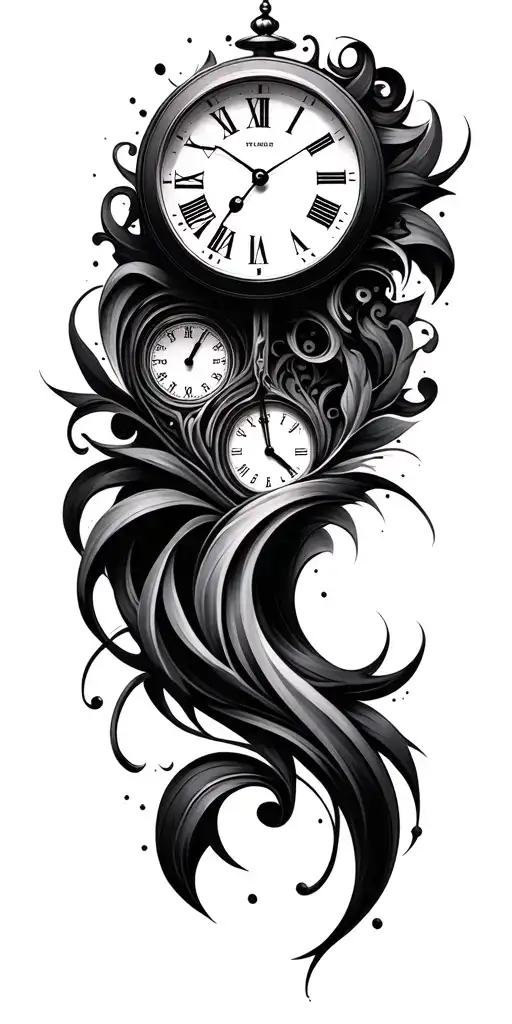Clock face tattoo design idea