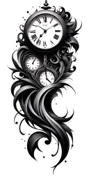 Clock face tattoo design idea