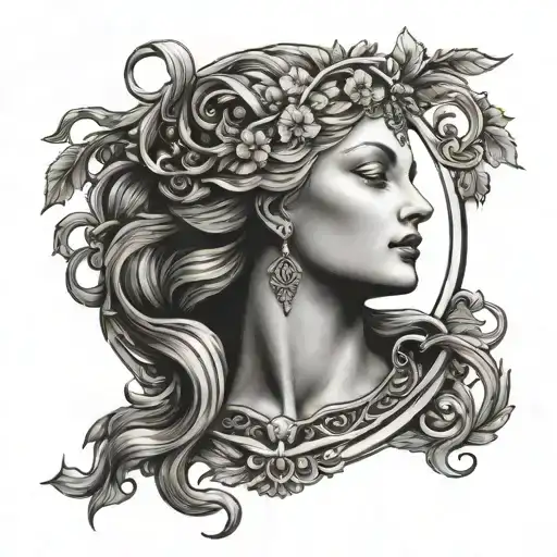 goddess demeter virgo tattoo design idea
