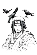 Itachi Uchiha with crows tattoo design idea