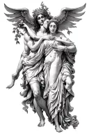 Hades greek god holding persephone greek goddess by throat tattoo design idea