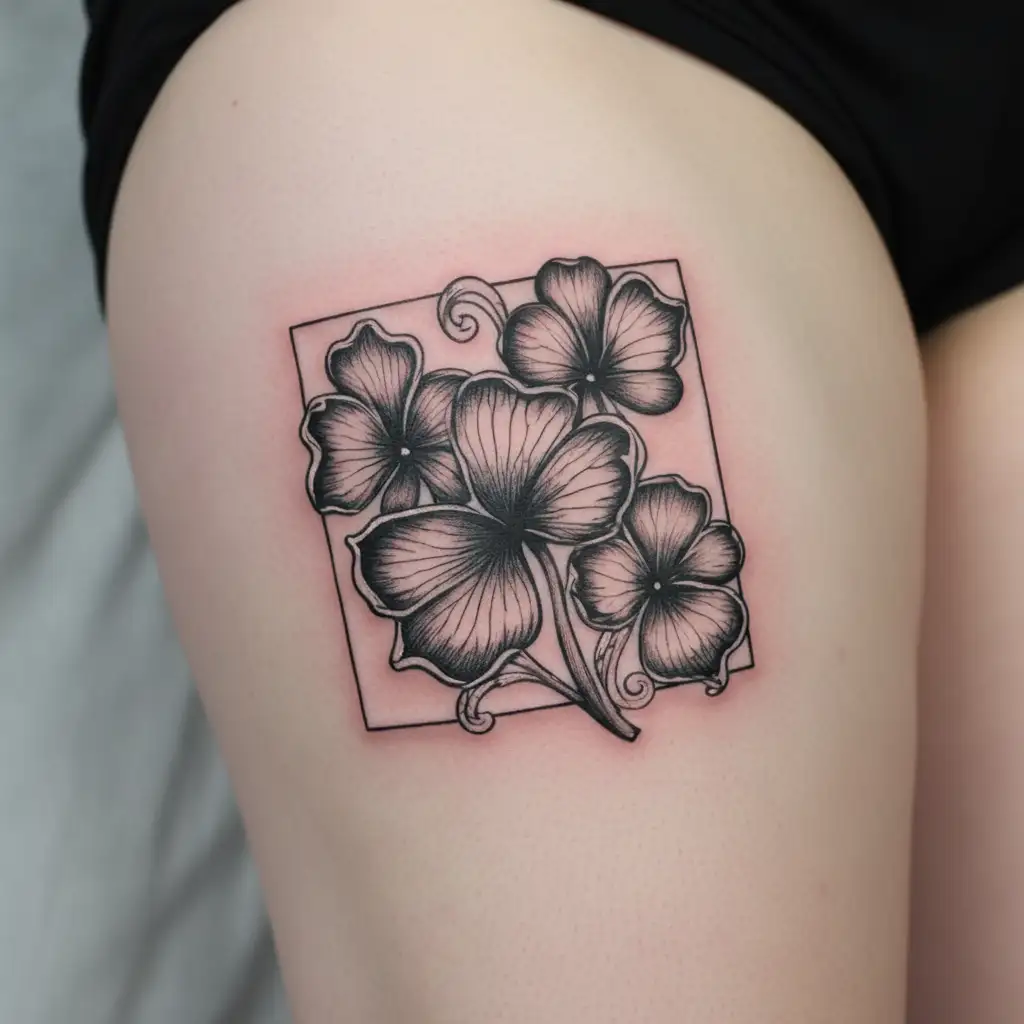 create a bouquet of the national flowers of Ireland: Shamrock (not a flower, but a national symbol) 	2.	Netherlands: tattoo design idea