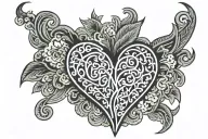tribal heart with 11 9 96   tattoo design idea