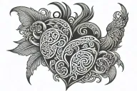 tribal heart with 11 9 96   tattoo design idea