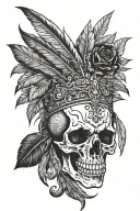 indian skull sickle death dog Venezuela tattoo design idea