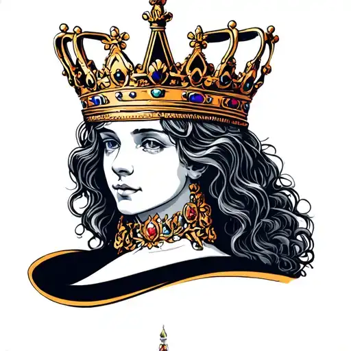 a queen crown and a king crown tattoo design idea