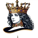 a queen crown and a king crown tattoo design idea