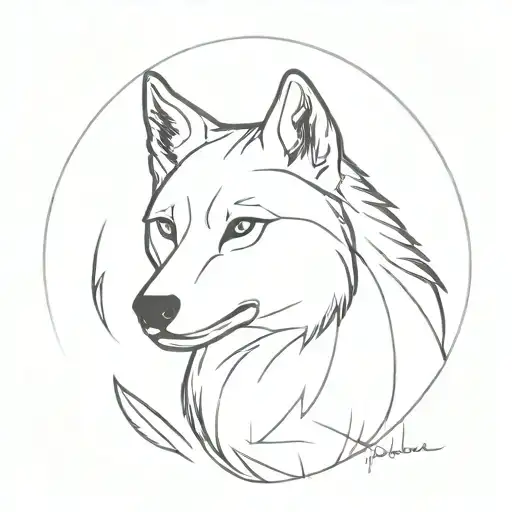 wolf, power, feminin, lonely, growth, strenght  tattoo design idea