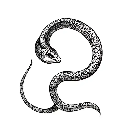 a visual poem in a shape of a uroboros snake tattoo design idea
