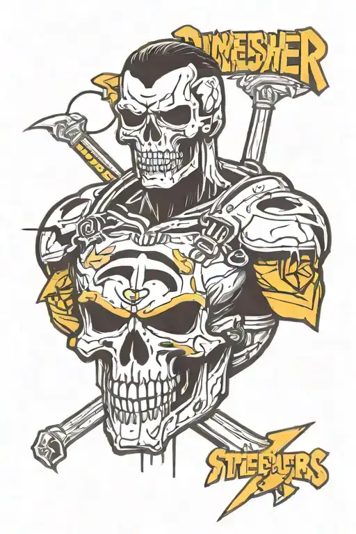 punisher Steelers tattoo design idea