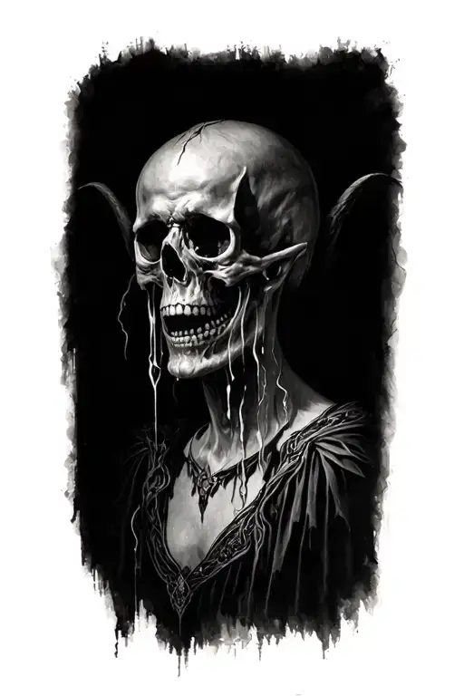 memento Mori last tear of lucifer tattoo design idea