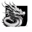 Dotwork Dragon tattoo design idea