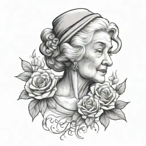 granny memorial tattoo design idea