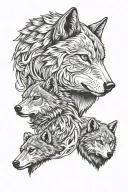 wolf bear owl tattoo design idea