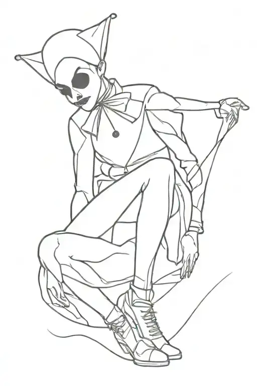 Pierrot clown in tights tattoo design idea