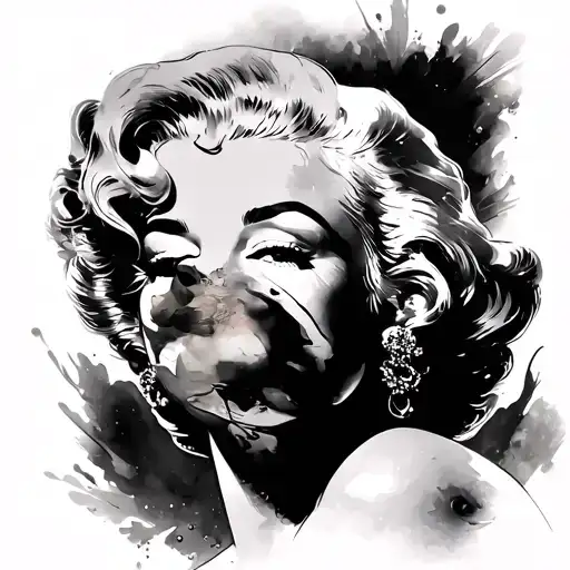 marilyn monroe with filgree world is yours tattoo design idea
