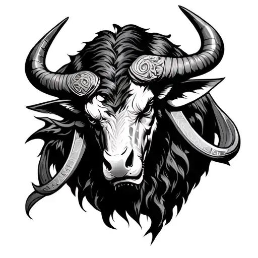minotaur mythic theme tattoo design idea