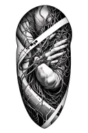 cyberised arm, showcasing wiring, casing tattoo design idea