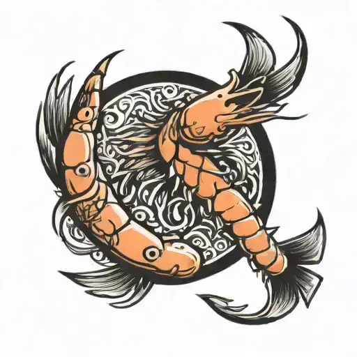 fried shrimp tattoo design idea