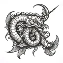 fried shrimp tattoo design idea