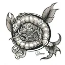 fried shrimp tattoo design idea