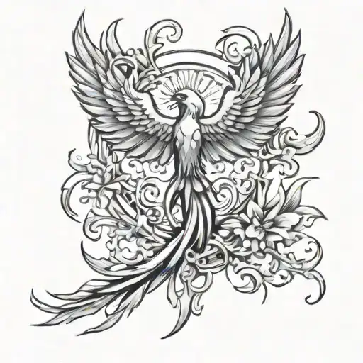 Phoenix Cross tattoo design idea